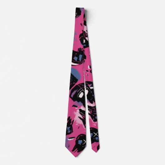 Roze emo scull Accessoires Suit Accessoieck Stropd Stropdas (Voorkant)