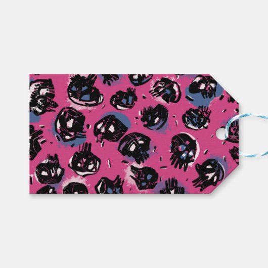 Roze emo scull Kantoor & School Promotionele Cadeaulabel (Voorkant (Horizontaal))