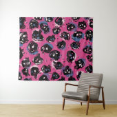 Roze emo scull Wandkunst & Decor Tapestries Wandkleed (In Situ (horizontaal))