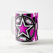 Roze Emo Star Coffee-Mok Koffiemok (Voorkant links)
