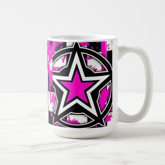 Roze Emo Star Coffee-Mok Koffiemok (Rechts)