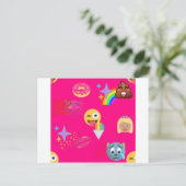 roze emoji briefkaart (Staand voorkant)