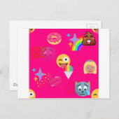 roze emoji briefkaart (Voorkant / Achterkant)