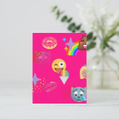 roze emoji briefkaart (Staand voorkant)