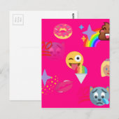 roze emoji briefkaart (Voorkant / Achterkant)