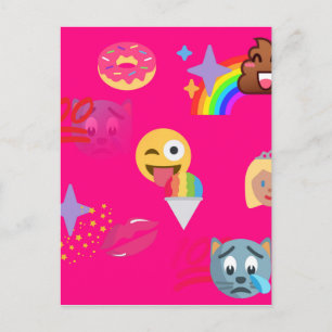 roze emoji briefkaart