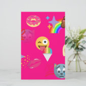 roze emoji briefpapier (Staand voorkant)