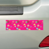 roze emoji bumpersticker (Op auto)