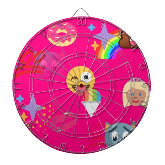 roze emoji dartbord (Voorkant)