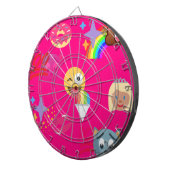 roze emoji dartbord (Voorkant Rechts)
