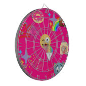 roze emoji dartbord (Voorkant Links)