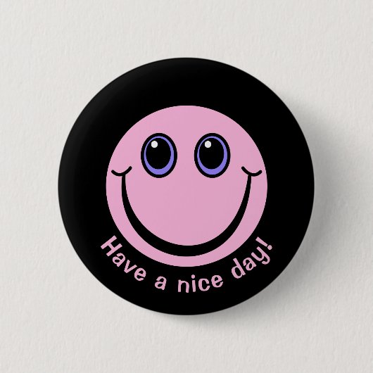 Roze Emoji Face heeft een mooie dag Ronde Button 5,7 Cm (Voorkant)