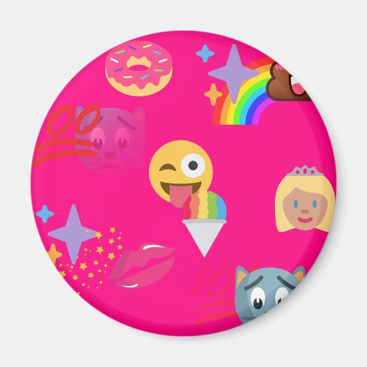 roze emoji magneet (Voorkant)