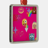 roze emoji metalen ornament (Rechts)