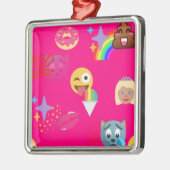 roze emoji metalen ornament (Links)