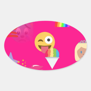 roze emoji ovale sticker