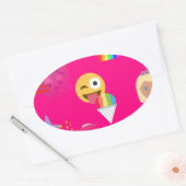 roze emoji ovale sticker (Envelop)