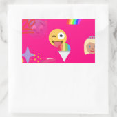 roze emoji rechthoekige sticker (Tas)