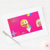 roze emoji rechthoekige sticker (Envelop)