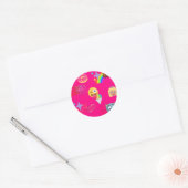 roze emoji ronde sticker (Envelop)