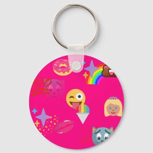 roze emoji sleutelhanger (Voorkant)
