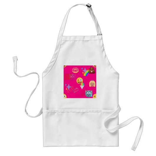 roze emoji standaard schort (Voorkant)