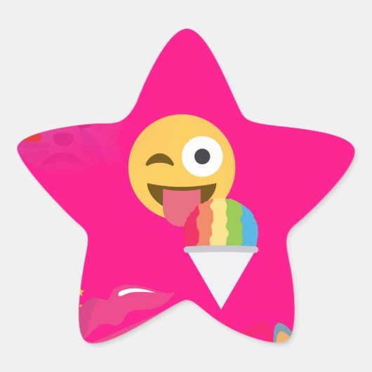 roze emoji ster sticker (Voorkant)