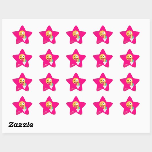 roze emoji ster sticker (Vel)