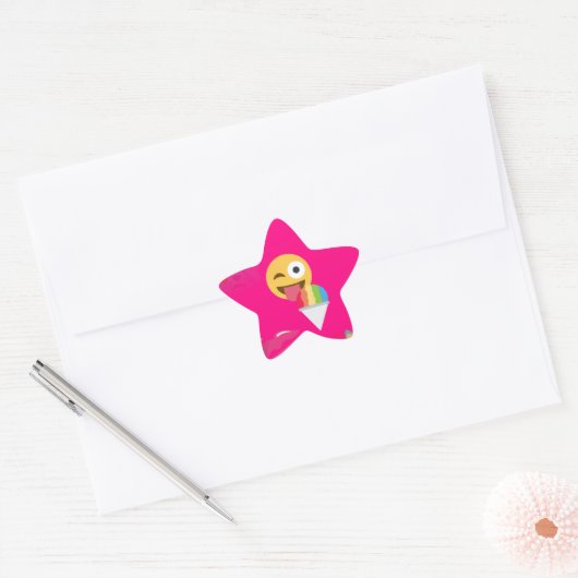 roze emoji ster sticker (Envelop)