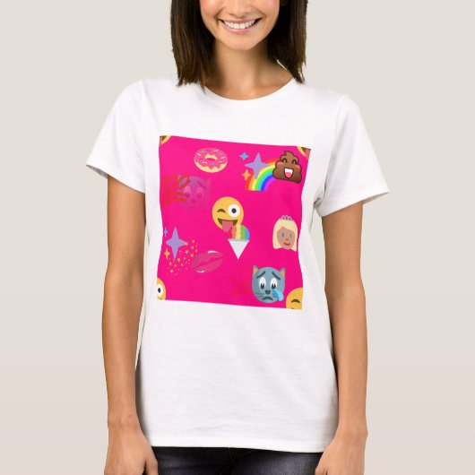 roze emoji t-shirt (Voorkant)