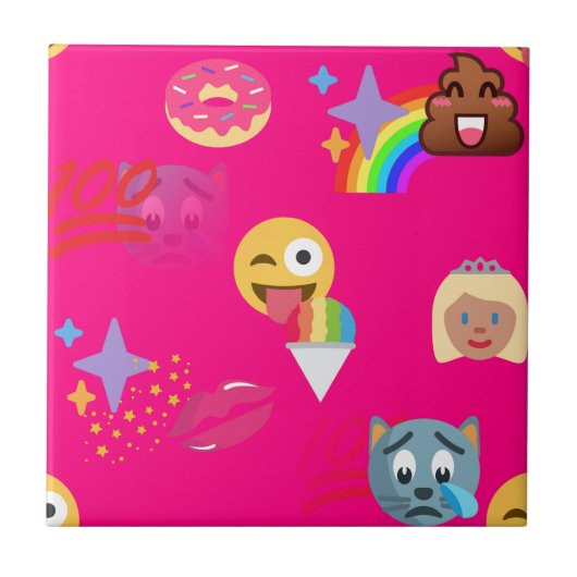 roze emoji tegeltje (Voorkant)