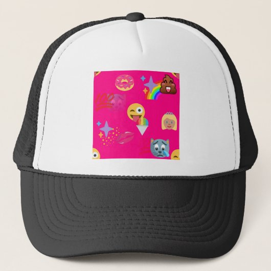roze emoji trucker pet (Voorkant)