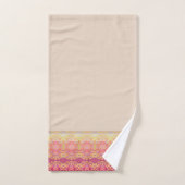 Roze en abrikozenbloem bad handdoek (Handdoek)
