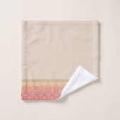 Roze en abrikozenbloem bad handdoek (Wasdoekje)