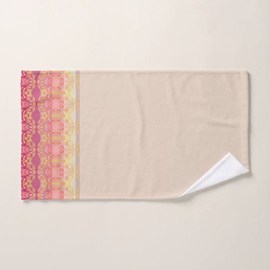 Roze en abrikozenbloem bad handdoek (Handdoek)