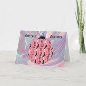 Roze  en Abstract Kerst Ornament Kaart (Voorkant)