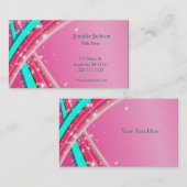Roze en Abstracte Visitekaartjes Aqua (Voorkant / Achterkant)