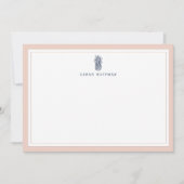 Roze en anananas, speciaal gepersonaliseerd papier notitiekaartje (Voorkant)