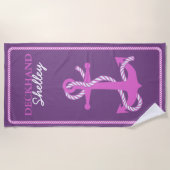 Roze en anker roze deckhand ID402 Strandlaken (Voorkant)