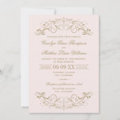 roze en Antiek goudhuwelijk Kaart (Voorkant)