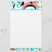 Roze en aqua abstract briefpapier (Voorkant)