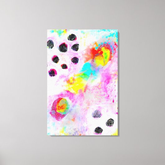 Roze en Aqua Abstract Canvas Afdruk (Voorkant)