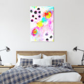 Roze en Aqua Abstract Canvas Afdruk (Insitu (Slaapkamer))