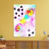 Roze en Aqua Abstract Canvas Afdruk (Insitu (Woonkamer))
