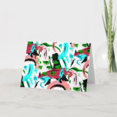 Roze en aqua abstract kaart (Voorkant)