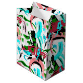 Roze en aqua abstract medium cadeauzakje (Voorkant Gekanteld)