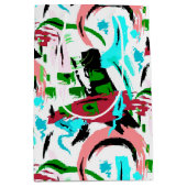 Roze en aqua abstract medium cadeauzakje (Voorkant)