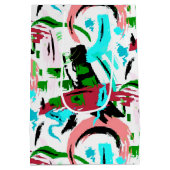 Roze en aqua abstract medium cadeauzakje (Achterkant)