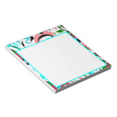 Roze en aqua abstract notitieblok (Schuin)