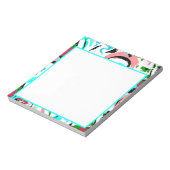 Roze en aqua abstract notitieblok (Linkerzijde)